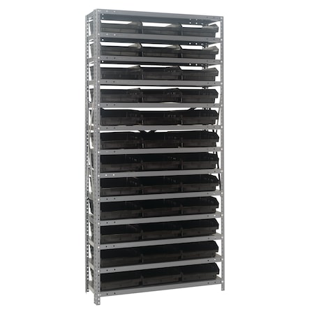 QUANTUM STORAGE SYSTEMS Steel Shelving with plastic bins 1875-110BK